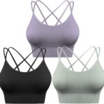 3 Pack Strappy Sports Bra for Women Sexy Crisscross for Yoga Running Athletic Gym Workout Fitness Tank Tops