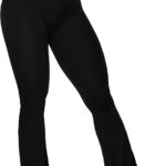 Flare Leggings, Crossover Yoga Pants with Tummy Control, High-Waisted and Wide Leg