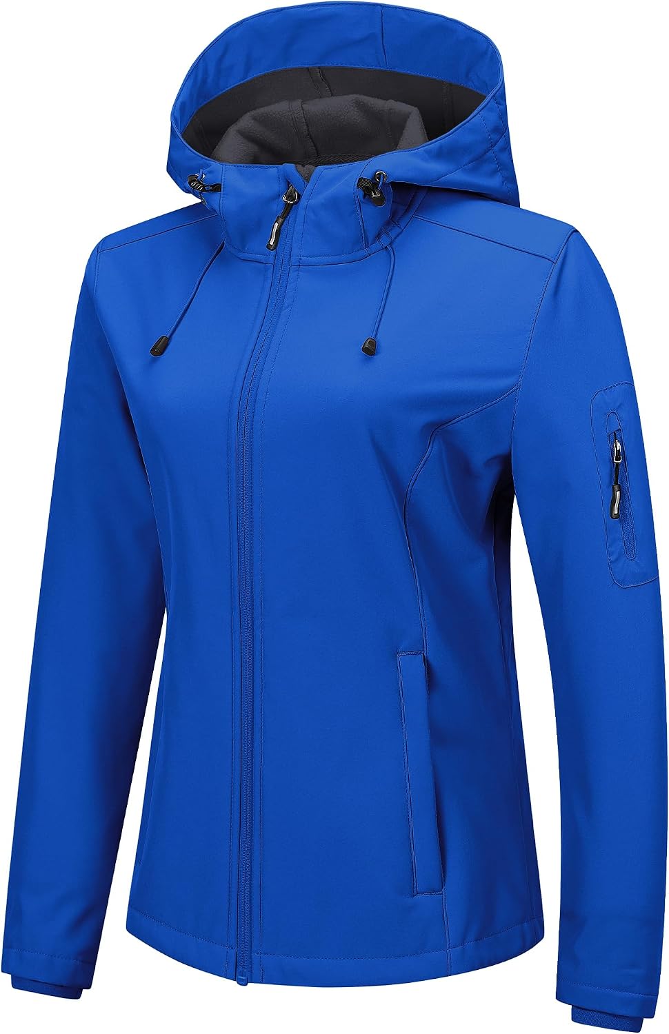 71fsXQPCHFL._AC_SL1500_.jpg Women Softshell Jacket with Hood Fleece Lined Warm Lightweight Waterproof Insulated Windbreaker - Image 1